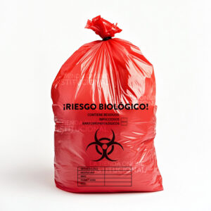 bolsa roja impresa para residuos hospitalarios