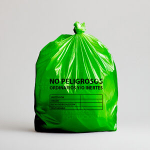 bolsa verde impresa para residuos hospitalarios